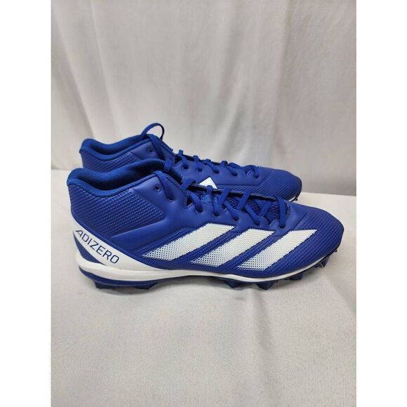 Adidas Adizero Size 14 Men\'s Impact.2 Molded American Football Cleats Blue/White main image 5